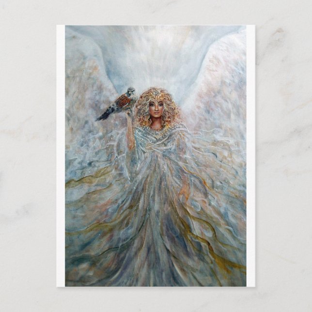 Angel med hök för bra förmögenhet vykort (Framsida)