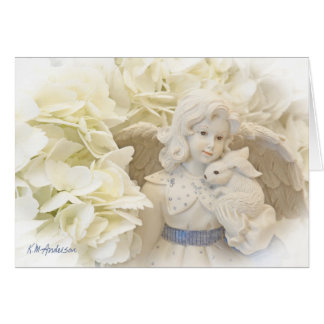 Ängel med kaninen hälsningskort