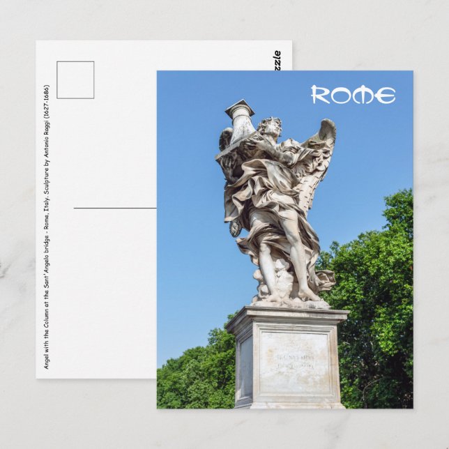 Angel med kolonnen - Sant'Angelo-bron, Rom Vykort (Fram/baksida)