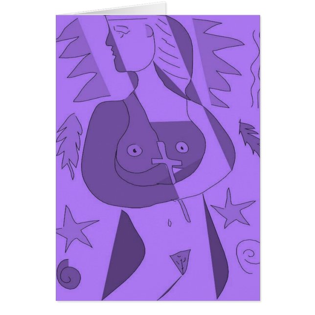 ängel med kor hälsningskort (Framsidan)