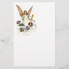 Angel med Kor och Clematis-blommor Brevpapper