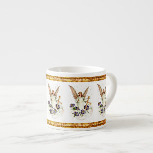 Angel med Kor och Clematis-blommor Espressomugg