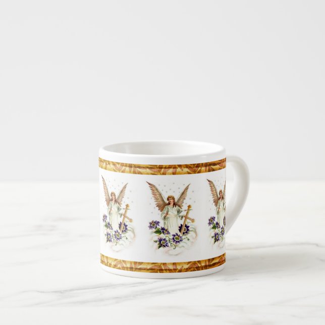Angel med Kor och Clematis-blommor Espressomugg (Framsida höger)