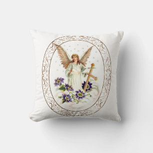 Angel med Kor och Clematis-blommor Kudde