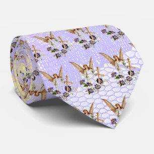 Angel med Kor och Clematis-blommor Slips