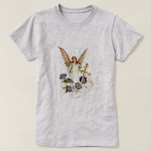 Angel med Kor och Clematis-blommor T Shirt