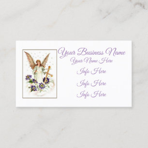Angel med Kor och Clematis Flowers Business Car Visitkort