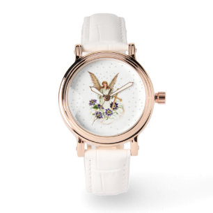 Angel med Kor och Clematis Flowers Watch Armbandsur