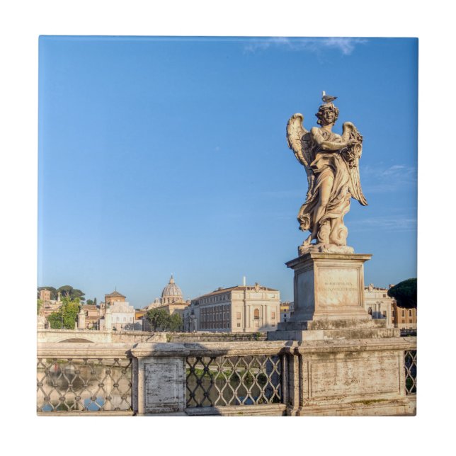 Angel med Krona i Thorns - Sant'Angelo, Rom Kakelplatta (Framsidan)