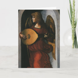Angel med Lute efter jul av Leonardo da Vinci Helgkort