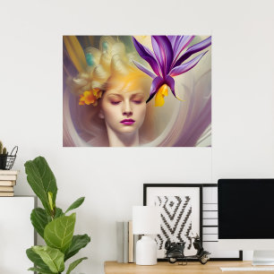 Angel med orchid poster