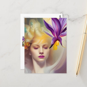 Angel med orchid vykort