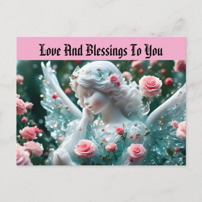 Angel med Ro Helgdag vykort (Framsida)