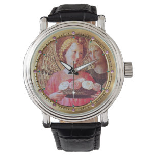 ANGEL MED RO OCH ARCHANGEL GABRIEL Rosa Gems Armbandsur