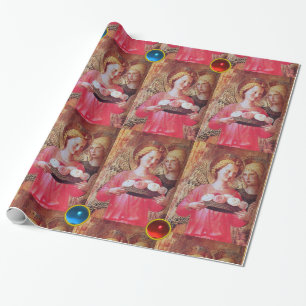 ANGEL MED RO OCH RÖDA BLÅGEMSTONER PRESENTPAPPER