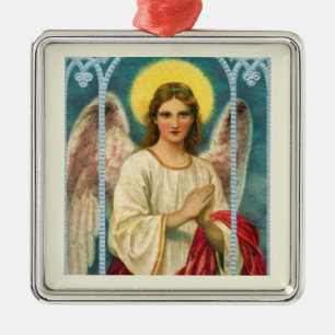 Ängel med rosa band Triptyk Julgransprydnad Metall
