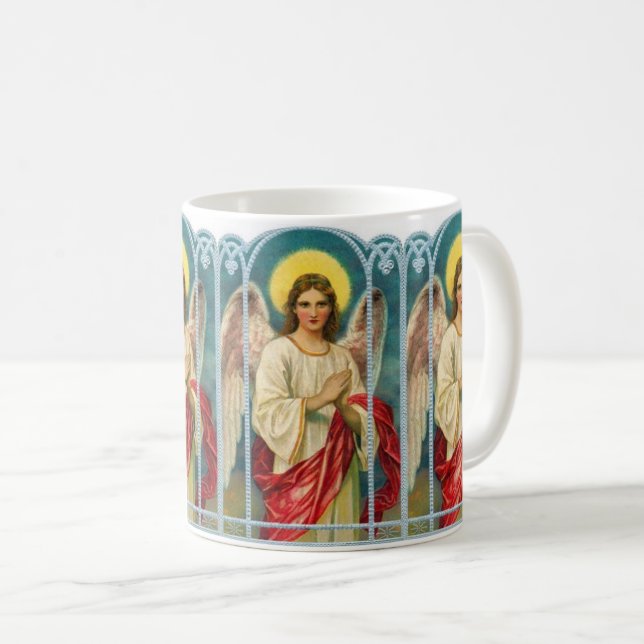 Ängel med rosa band Triptyk Kaffemugg (Framsida höger)