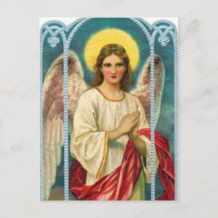 Angel med Rosa Ribbon Triptych Vykort