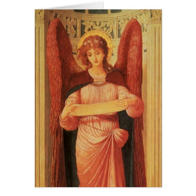 Angel med Rulla av John Melhuish Strudwick Hälsningskort (Framsidan)