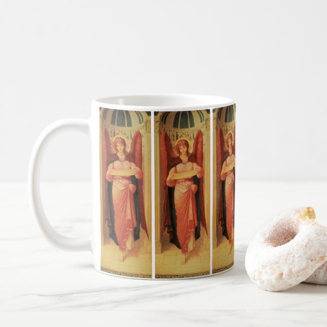 Angel med Rulla av John Melhuish Strudwick Kaffemugg (Med munk)
