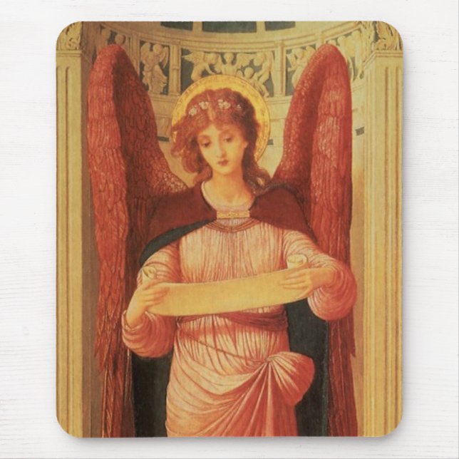 Angel med Rulla av John Melhuish Strudwick Musmatta (Framsidan)
