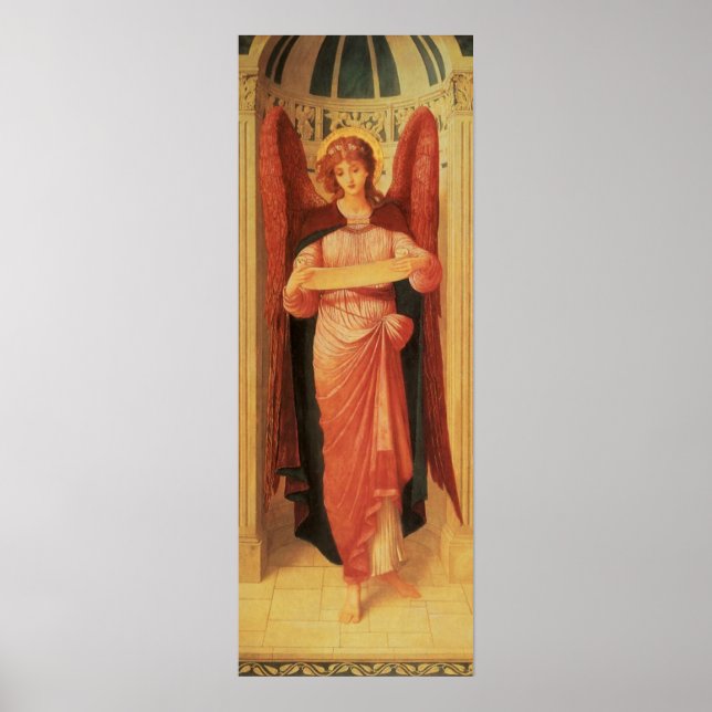 Angel med Rulla av John Melhuish Strudwick Poster (Framsidan)