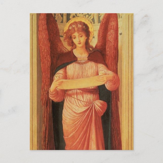Angel med Rulla av John Melhuish Strudwick Vykort (Framsida)