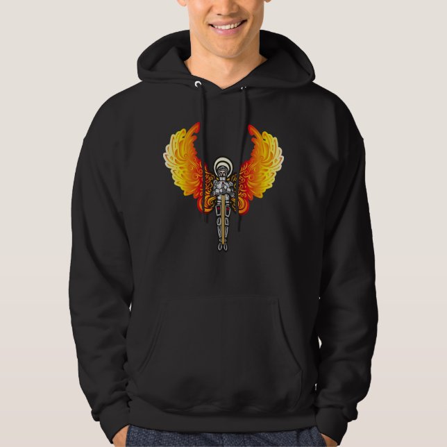 Angel med sword & Vinge of Fire Hoodie (Framsida)