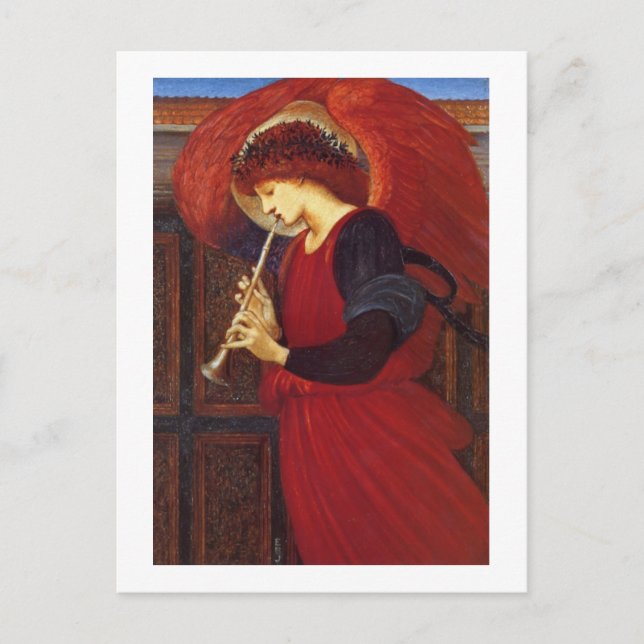 Angel med Trumpet, Burne Jones Vykort (Framsida)