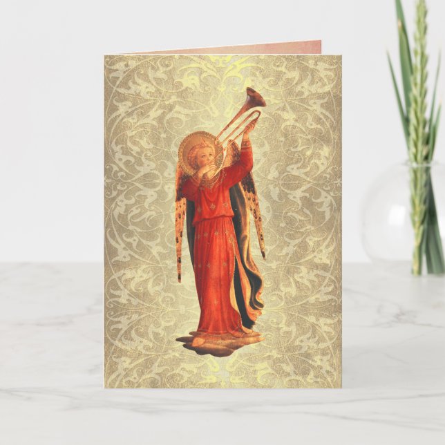 Angel med Trumpet Helgkort (Framsida)