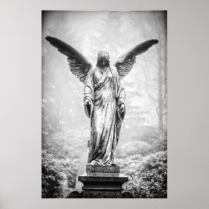 Angel med utsträckt vingar skulptur poster