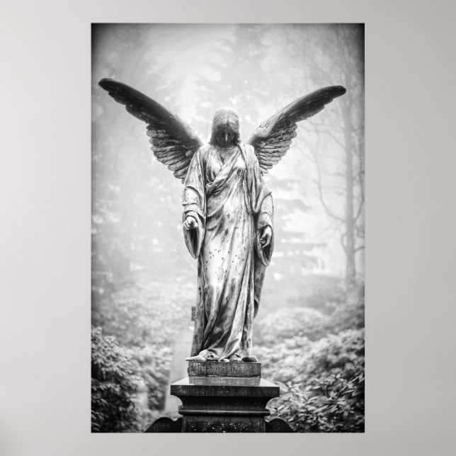 Angel med utsträckt vingar skulptur poster (Framsidan)