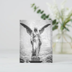 Angel med utsträckt vingar skulptur vykort