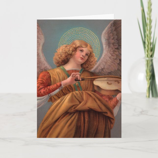 Angel med Violin Note Card Helgkort (Framsida)