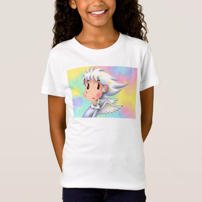 Ängel med vitt hår. t shirt (Framsida)