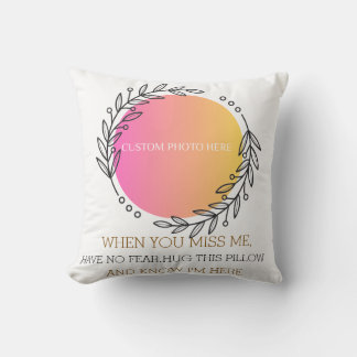 Angel Memorial Pillow with Family Photo Kudde