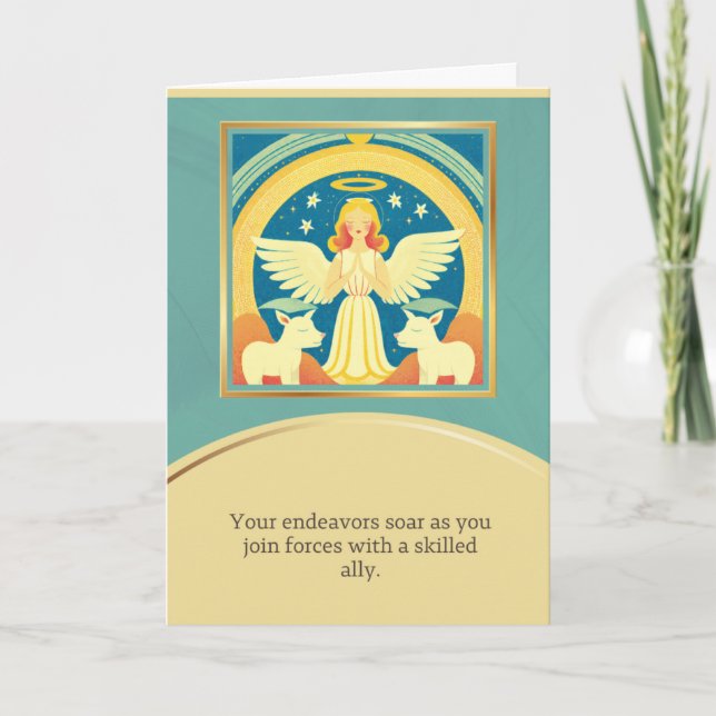 angel message happy birthday kort (Framsida)