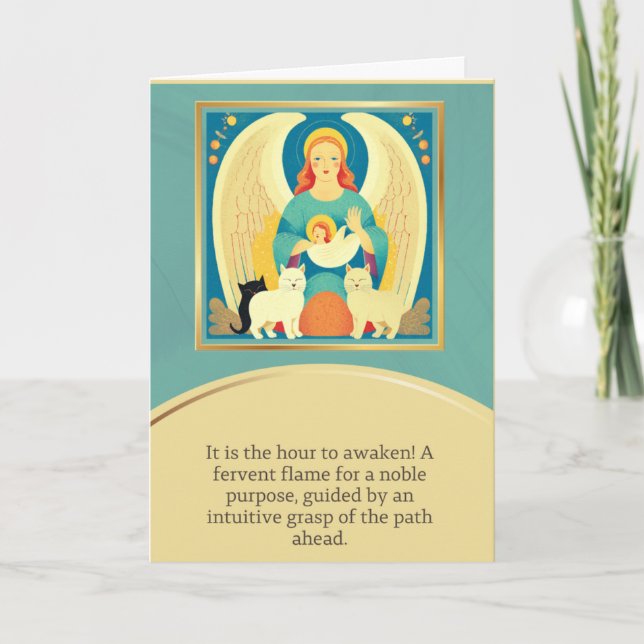 angel message happy birthday kort (Framsida)