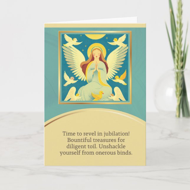 angel message happy birthday kort (Framsida)