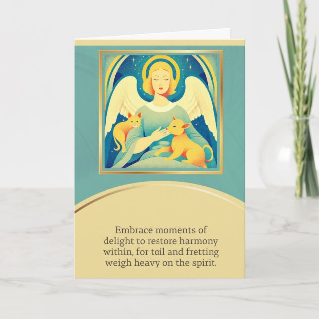 angel message happy birthday kort (Framsida)