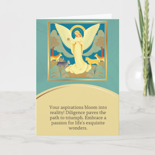 angel message happy birthday kort (Framsida)