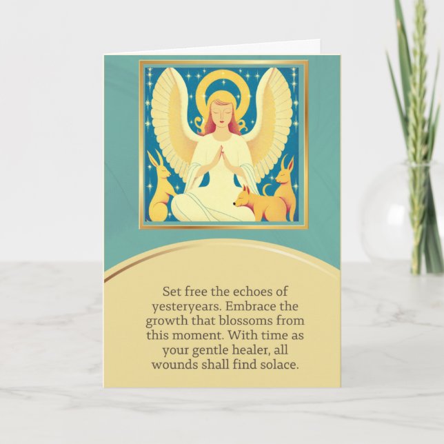 angel message happy birthday kort (Framsida)