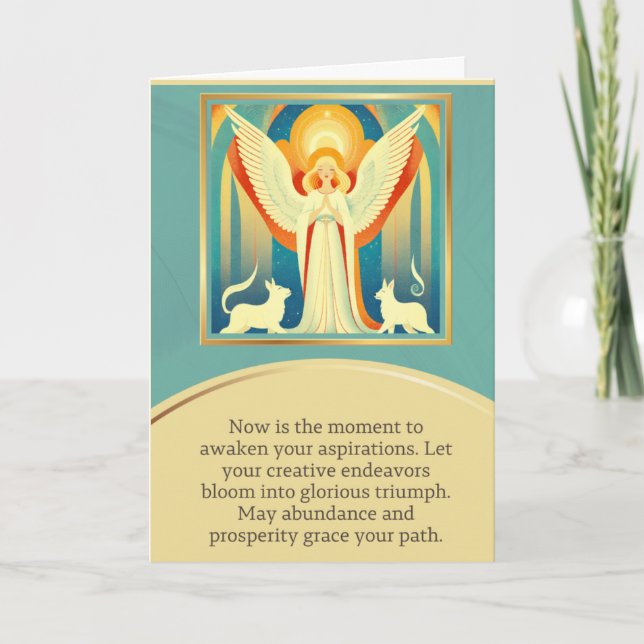angel message happy birthday kort (Framsida)