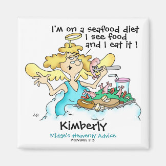 Angel Midge's lustiga Seafood diet anpassade Magn Magnet