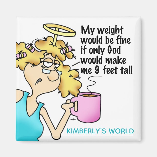 Angel Midges's Funny Diet Weight Loss Anpassade Magnet (Framsidan)