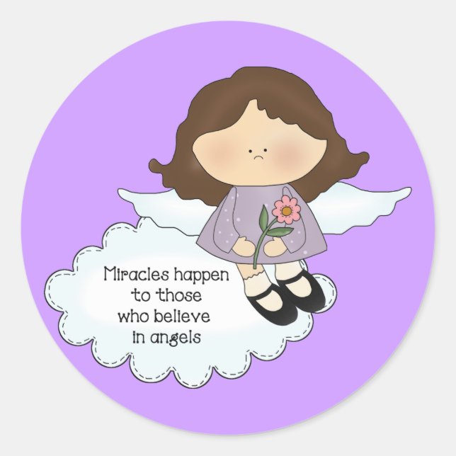 Angel Miracles Runt Klistermärke (Framsida)