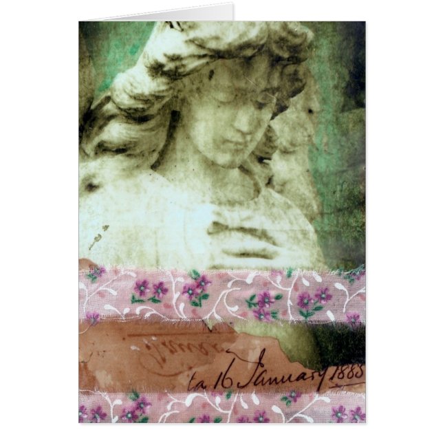 Angel Mixed Media Collage Hälsningskort (Framsidan)