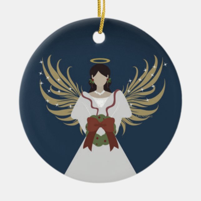 Angel Modern Neutralt Wandan Vingar Halo Stars Gif Julgransprydnad Keramik (Framsidan)