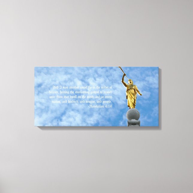 Angel Moroni om Salt Sjö Temple Canvastryck (Framsida)