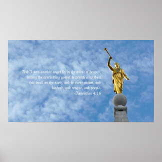 Angel Moroni om Salt Sjö Temple Poster